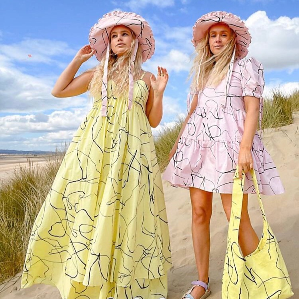 LABELRAIL X OLIVE & ALICE NWT UK 16 Yellow Abstract Smock Dress ASOS 14